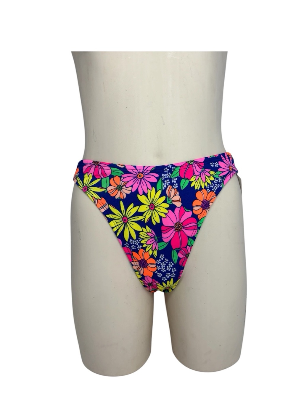 Look Out Swimwear Neon Floral High Cut Bottom